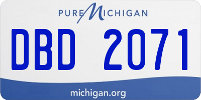 MI license plate DBD2071