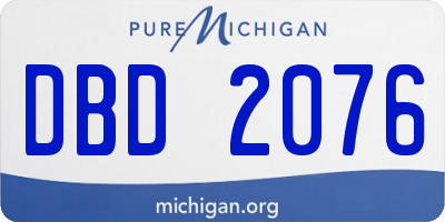 MI license plate DBD2076