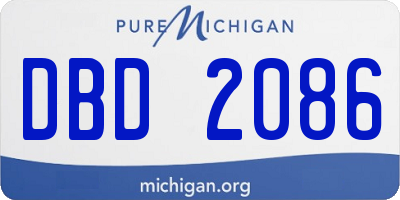 MI license plate DBD2086