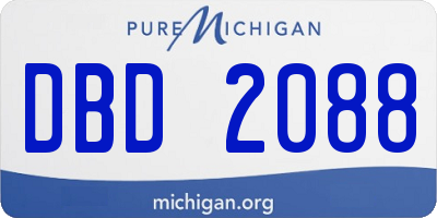 MI license plate DBD2088