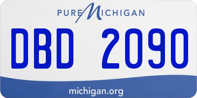 MI license plate DBD2090