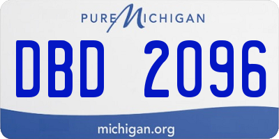 MI license plate DBD2096
