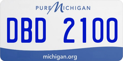 MI license plate DBD2100