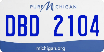 MI license plate DBD2104