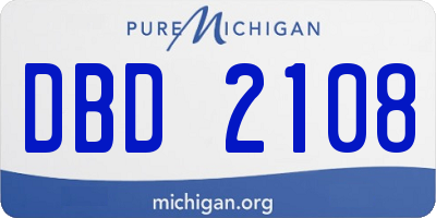 MI license plate DBD2108