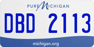 MI license plate DBD2113