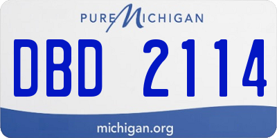 MI license plate DBD2114
