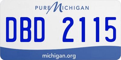 MI license plate DBD2115