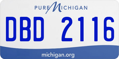 MI license plate DBD2116