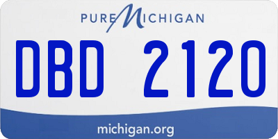 MI license plate DBD2120