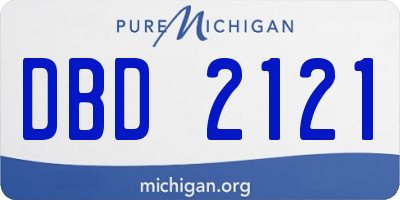 MI license plate DBD2121