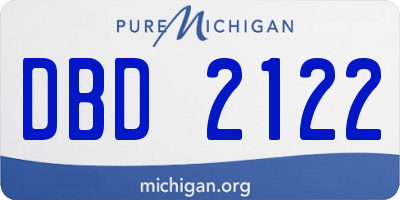 MI license plate DBD2122