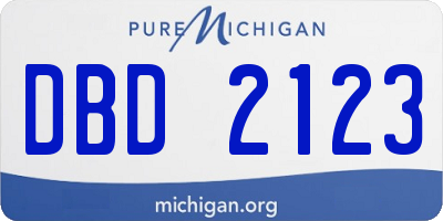 MI license plate DBD2123