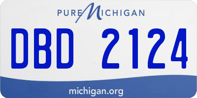 MI license plate DBD2124
