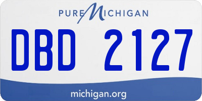 MI license plate DBD2127