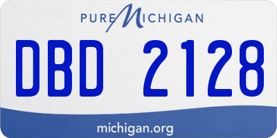 MI license plate DBD2128