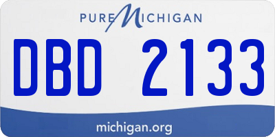 MI license plate DBD2133