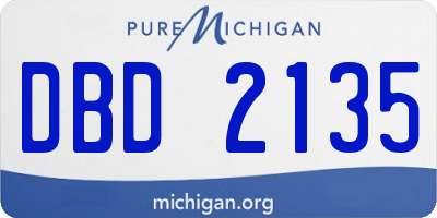 MI license plate DBD2135