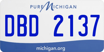 MI license plate DBD2137