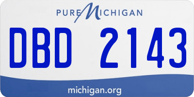 MI license plate DBD2143