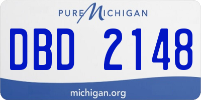 MI license plate DBD2148