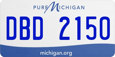 MI license plate DBD2150