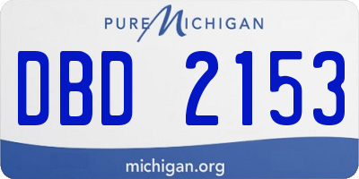 MI license plate DBD2153
