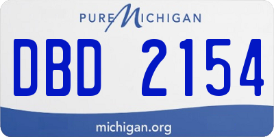 MI license plate DBD2154