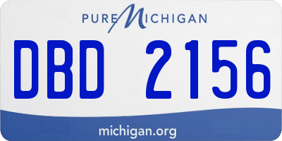 MI license plate DBD2156