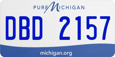 MI license plate DBD2157