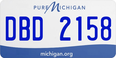 MI license plate DBD2158
