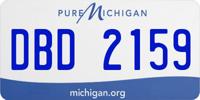 MI license plate DBD2159