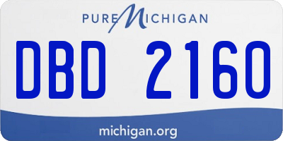 MI license plate DBD2160
