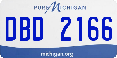 MI license plate DBD2166
