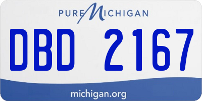 MI license plate DBD2167