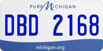 MI license plate DBD2168