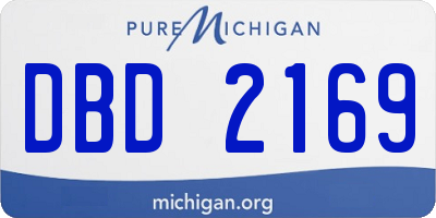 MI license plate DBD2169