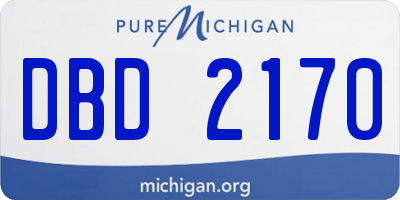 MI license plate DBD2170