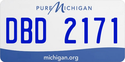 MI license plate DBD2171