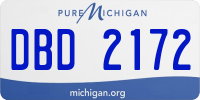 MI license plate DBD2172