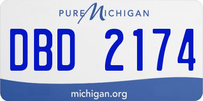 MI license plate DBD2174