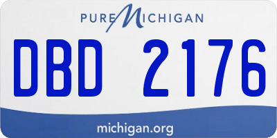 MI license plate DBD2176
