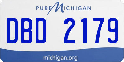 MI license plate DBD2179