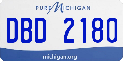 MI license plate DBD2180