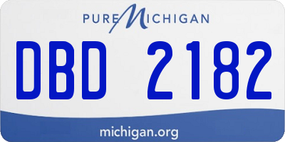 MI license plate DBD2182