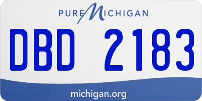 MI license plate DBD2183