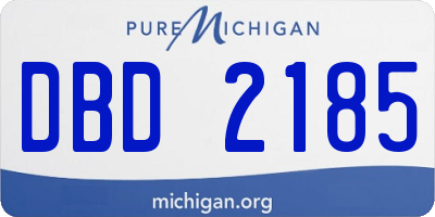 MI license plate DBD2185