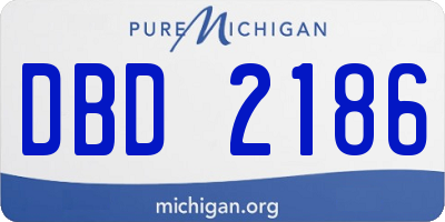 MI license plate DBD2186