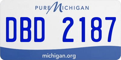 MI license plate DBD2187