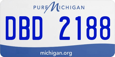MI license plate DBD2188
